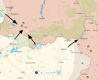 ukraine krieg putin taktische karte verlauf front lyman sloviansk kupiansk izium kramatorsk kherson kharkiv mike vom mars blog